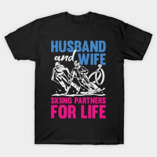 Husband And Wife Skiing Partners For Life T-Shirt